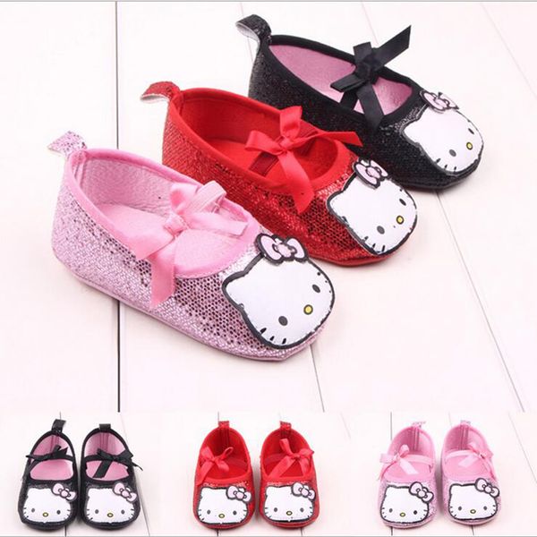 

wholesale- tongyouyuan cartoon newborn baby kids prewalker footwear princess girls hello kitty blingbling soft soled anti-slip shoes