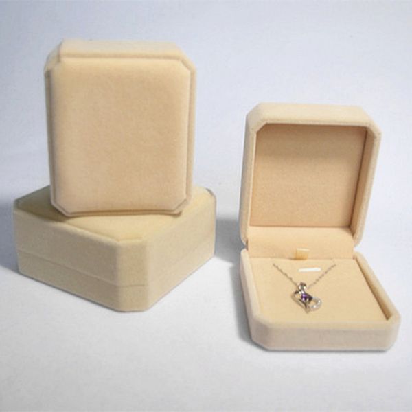 

wholesale velvet jewelry boxes for necklace earrings fashion delicate flocking foldable jewellery box cases valentine's day gift, Black;white