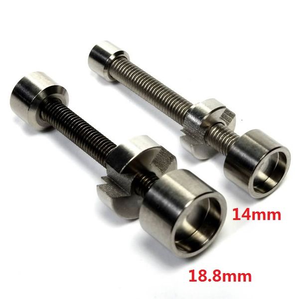 200 pcs Titanium Prego 10mm 14mm 18.8mm Padrão Com Rosca Ajustável GR2 Prego de titânio clique n vape para Incenso Globo Dab Oil Rig Livre DHL