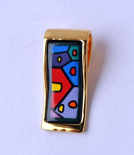 

hundertwasser village serie necklaces18k gold-plated enamel necklaces for women "s" shape pendant necklaces colar women necklace, Silver