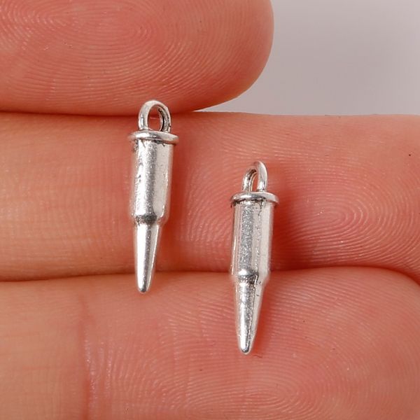 

new 28pcs 4x15mm zinc alloy antique silver bullet diy charms pendants jewelry making diy, Bronze;silver