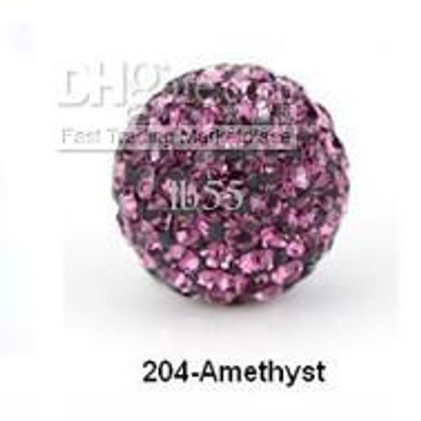 

new purple 10mm micro 3k2j pave cz disco ball crystal bead.bead jewelry. j834