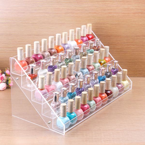 

wholesale-clear acrylic beauty makeup nail polish storage organizer rack display stand holder 65 bottles drop shipping