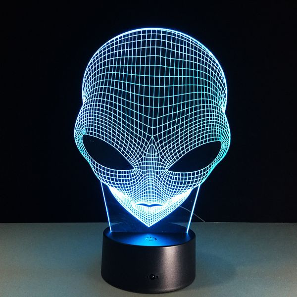 

Чужеродный Инопланетянин 3D оптической лампы Night Light Night Light батарея DC 5V Красочный 3D
