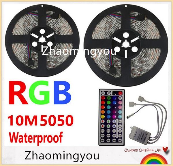 

2 * 5 М 10 м водонепроницаемый RGB светодиодная лента SMD 5050 Party Garden Lighting DC12V 60LEDs / M 300LEDs с