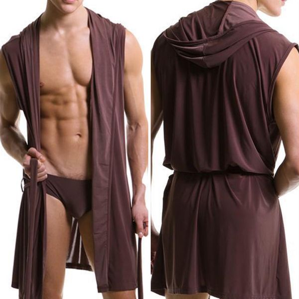 

wholesale- men bathrobe bath robe male robe clothing sleepwear pajamas fashion nightgown without briefs asian/tag size s-l, Black;brown