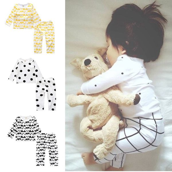 

kids clothing set ins cotton pajamas sets summer sleepsuits sleepwear baby nightwear homewear 8 styles 100sets ooa2636, Blue;red