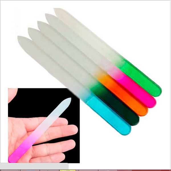 

wholesale- random color 2pcs durable crystal glass uv gel nail files manicure nail polish buffer professional nail art tools ing