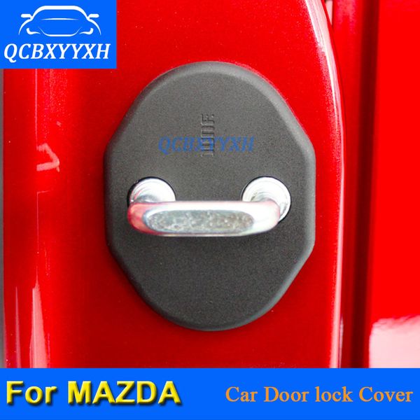 QCBXYYXH 4 Pçs / lote ABS Tampa Da Fechadura Da Porta de Carro Tampas De Proteção Para Mazda 2 3 5 6 CX-3 CX-5 Axax Atenza MX-5 CX-7 Car Styling