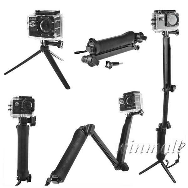 

3 way grip monopod extension arm mini tripod mount for xiaomi yi hero 4 3 sjcam sj4000 sj5000 sport camera accessories