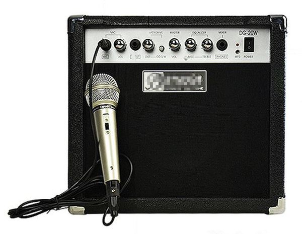 Altofalante de guitarra elétrica acústica 20W de guitarra com microfone instrumentos musicais acessórios peças de guitarra