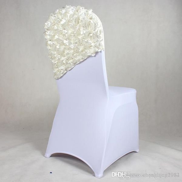 2019 High Quality 3d Rose Flower Chair Cover Cap Chair Sash Sashes