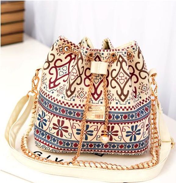 

women fashion bags women shoulder trend handbag messenger new bohemia style print chain drawstring bucket bag bag national bags bol jigj