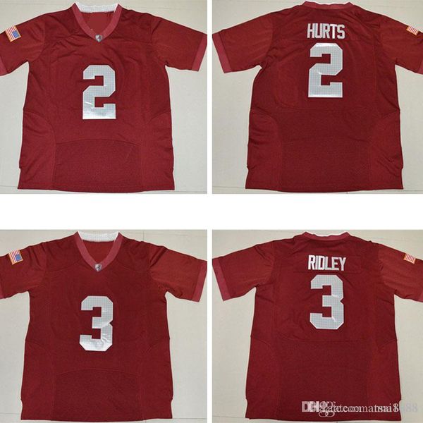 2019 Alabama Crimson Tide 2 Jalen Hurts 3 Ridley College Football Red Limited Embroidery Jersey Authentic Logo Mens Stitched Pro Combat Je From