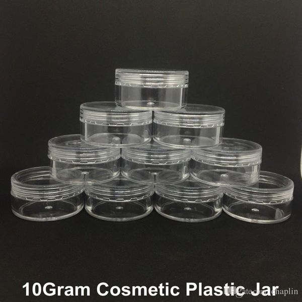 

10gram mini cosmetic empty jar approx 38 x 20mm travel size plastic clear pot face cream sample bottle eyeshadow makeup lip balm container
