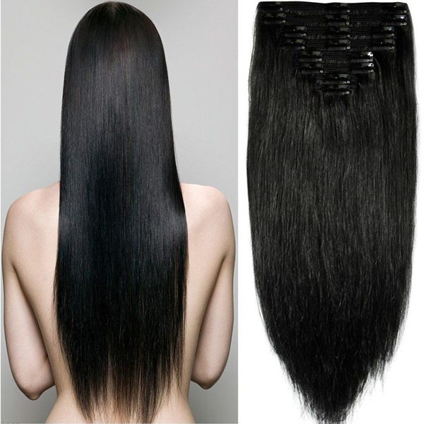 Super Cheap Remy Human Hair Extensions Clip In Silky Straight