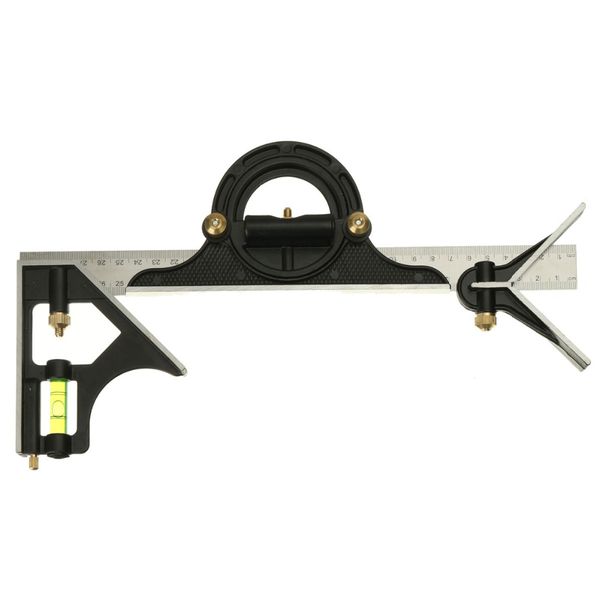 

wholesale-12inch tri- square ruler adjustable stainless steel combination square machinist measuring angle tool