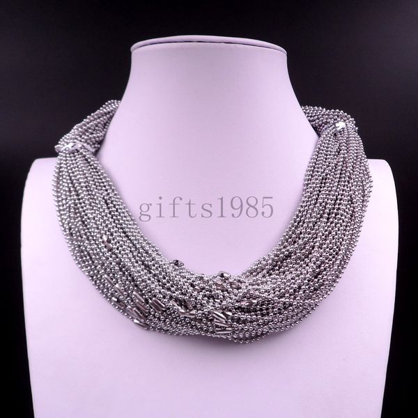 

ale wholesale 100pcs stainless steel lot diy 2.4mm ball chain necklace18"-36", Silver