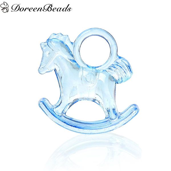 

acrylic charms rocking horse light blue 29mm x 27mm(1 1/8" x1 1/8"), 50 pcs 2016 new jewelry making, Bronze;silver