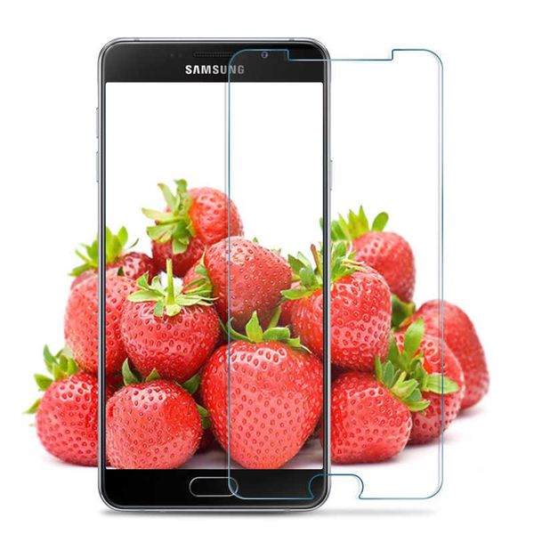 

wholesale-2 pcs tempered glass for samsung galaxy a3 a5 a7 2016 duos screen protector safety protective film a310f a510f a710f a7100 case