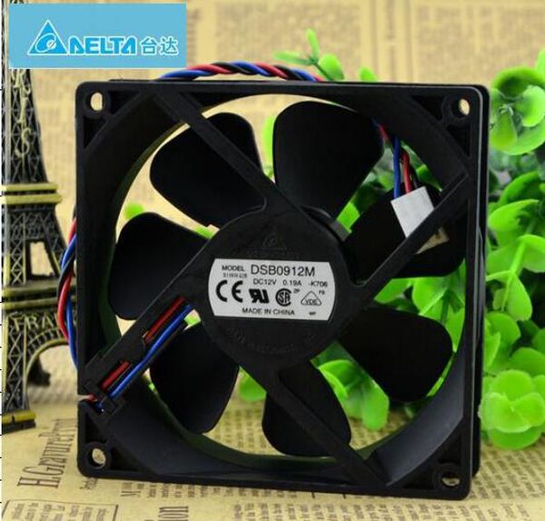 Venda por atacado: Delta 9025 12V 0,19A 9CM DSB0912M 3 fio mudo poder, ventilador da caixa do computador