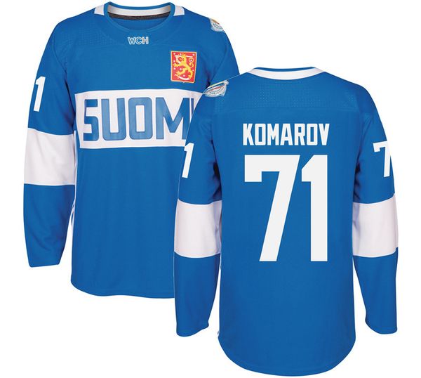 

2016 World Cup of Hockey Finland Team Jersey Komarov Granlund Haula Ristolainen Filppula Vatanen Rask Jokinen Jerseys Any Name and Number