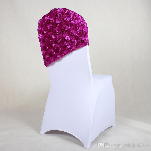 2019 New Arrival Elegant Rose Flower Chair Cover Cap Chair Sash