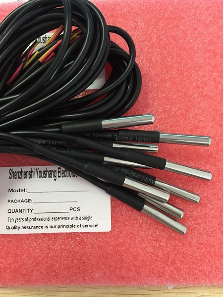 

wholesale- 1pcs ds18b20 stainless steel package 1 meters waterproof ds18b20 temperature probe temperature sensor 18b20