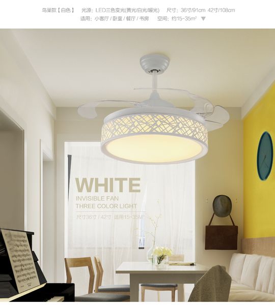 

stealth pendant fan light simple modern bedroom living room dining room fan light pendant fan light 42inch with remote control