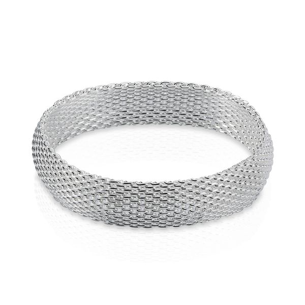 

factory direct wholesale 925 sterling silver bangle bracelet hand - a small net silver bracelet jewelry fashion, Golden;silver