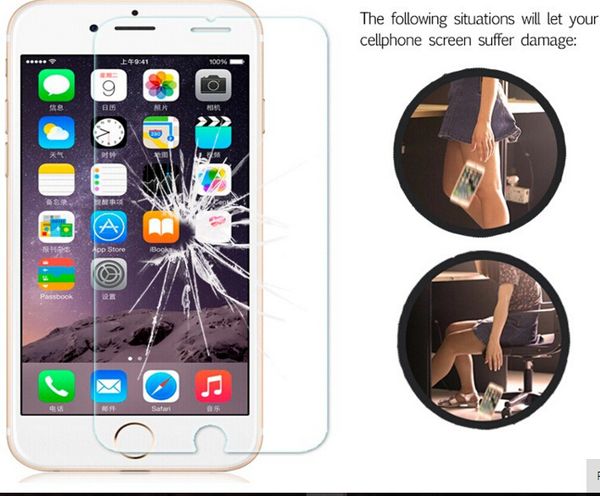 

бесплатная доставка 2.5 D 9 H 0.3 мм протектор экрана для iPhone 7 4S 5c 5s SE 6 6 S plus закаленное