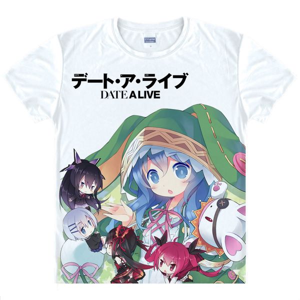 

anime shirt date a live t-shirts multi-style short kurumi tokisaki yoshino cosplay motivs vintage printed shirts tee-style121-no04, White;black