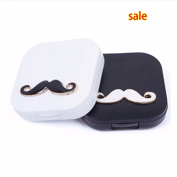

cute cartoon beard shape plastic contact lens box holder mirrored contact lens travel case contact lens eye lens case