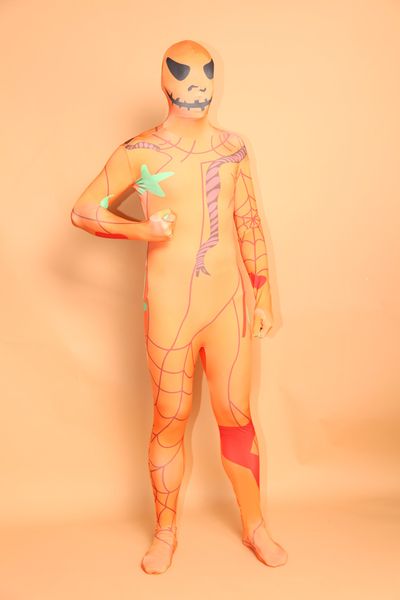 Scary Lycra Spandex Zentai Anzug Muster Halloween Kostüme Fetisch Zentai Anzüge für Party Feier S M L XL XXL