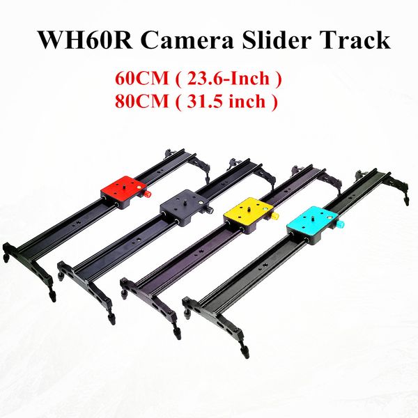 Freeshipping Design a doppio binario WH60R 60CM (23,6 pollici) DSLR portatile DV Camera Damping Track Dolly Slider Sistema di stabilizzazione video