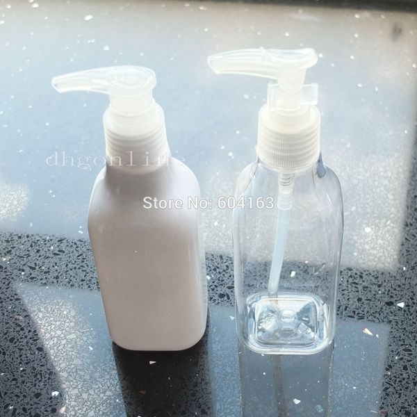 

wholesale- 5 pcs 200ml square empty bottle liquid soap dispenser pump cream lotion refillable jar 6.7 oz