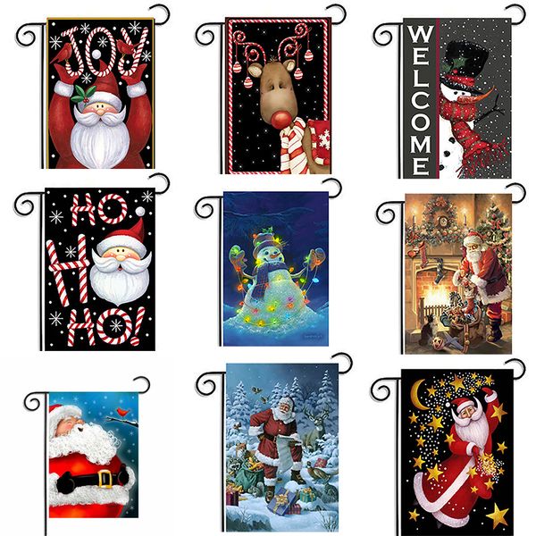 

2017 new christmas decoration xmas flag for decor 30*45cm snowman santa claus banner waterproof christmas flags