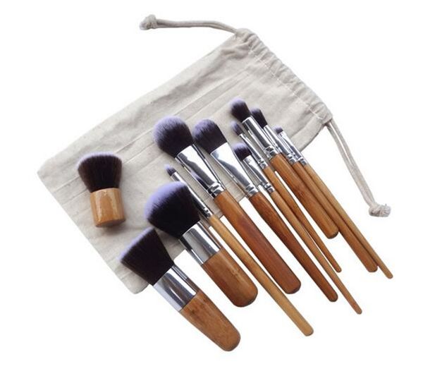 

Fa hion 11 pc profe ional make up tool pincel maquiagem wood handle makeup co metic eye hadow foundation concealer bru h et kit d649