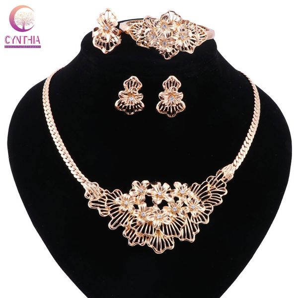 

позолоченный серебристый заявление ожерелье с серьгами браслет ювелирные наборы модные boho кристалл женщины ожерелье для партии свадьбы, Black