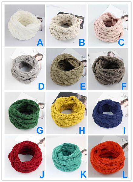 Sciarpa lavorata a maglia all'ingrosso calda Snood Sciarpe fazzoletto da donna Donna Top Sciarpa Infinity di alta moda silenziatore Bandana Scialli avvolgenti spedizione gratuita