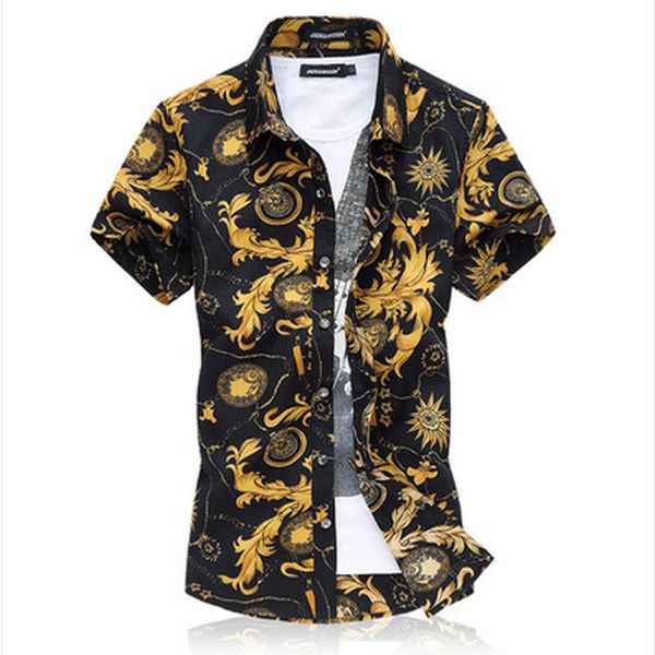 

wholesale-sell like cakes product size:  - 6 xl 2016 fashion men's casual shirts printed cultivate one's morality short sleeve, White;black