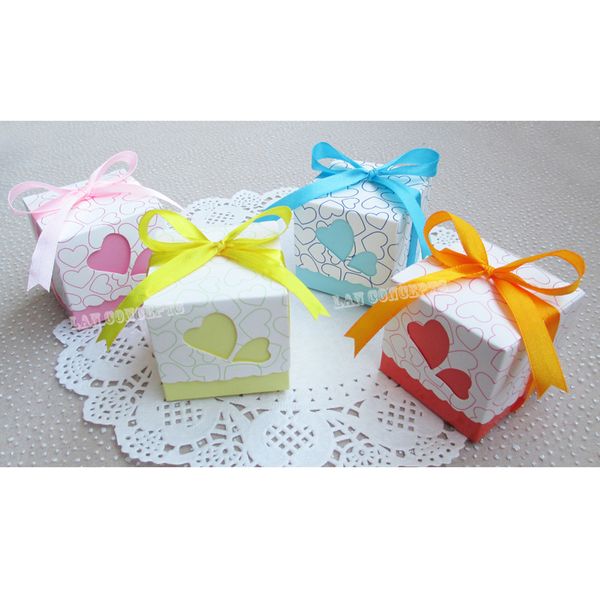 Mixed Colors Diy Cardbaord Wedding Candy Boxes Party Favor Box