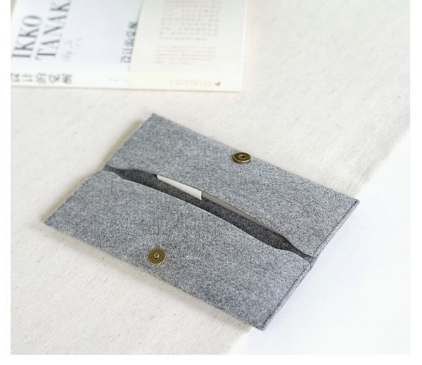 

felt pencil bags fashion student multifunctional stationery bags pen bag card package bag organizer zero wall can be customized, Blue;pink