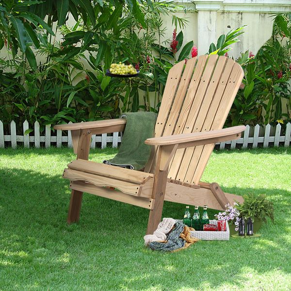 

new outdoor foldable fir wood chair patio deck garden furniture