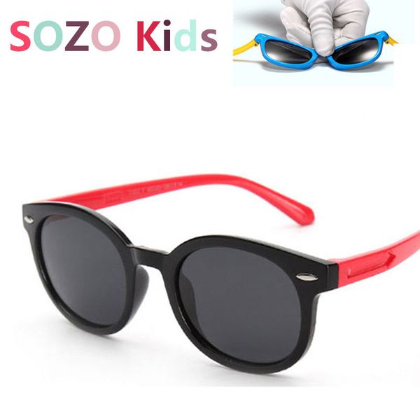 

wholesale- sozo kids rivet arrows polarized sunglasses tpee flexible safety frame boy girl retro goggles fashion eyewear children shades, White;black