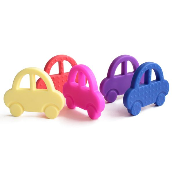 

cute silicone teething car toys bpa baby teether chew pendant pacifier clip charms for baby toddlers toys nursing soother