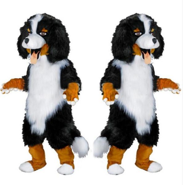 

2017 fast design custom white & black sheep dog mascot costume cartoon character fancy dress for party supply size, Red;yellow