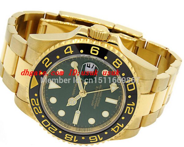 

luxury wristwatch details about sapphire ii green dial black ceramic bezel 116718 automatic mens men's watch watches, Slivery;brown