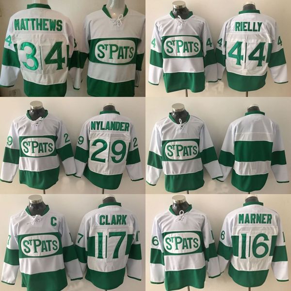 

2017 Toronto St Pats Jersey #17 Clark #34 Auston Matthews #44 Rielly 29 William Nylander #16 Mitchell Marner Maple Leafs ST Pats Jersey
