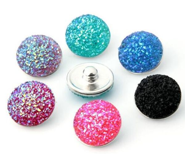 

10pcs/lot round resin osmanthus ginger snaps round glass snaps bracelets fit 18mm snaps buttons jewelry kz28